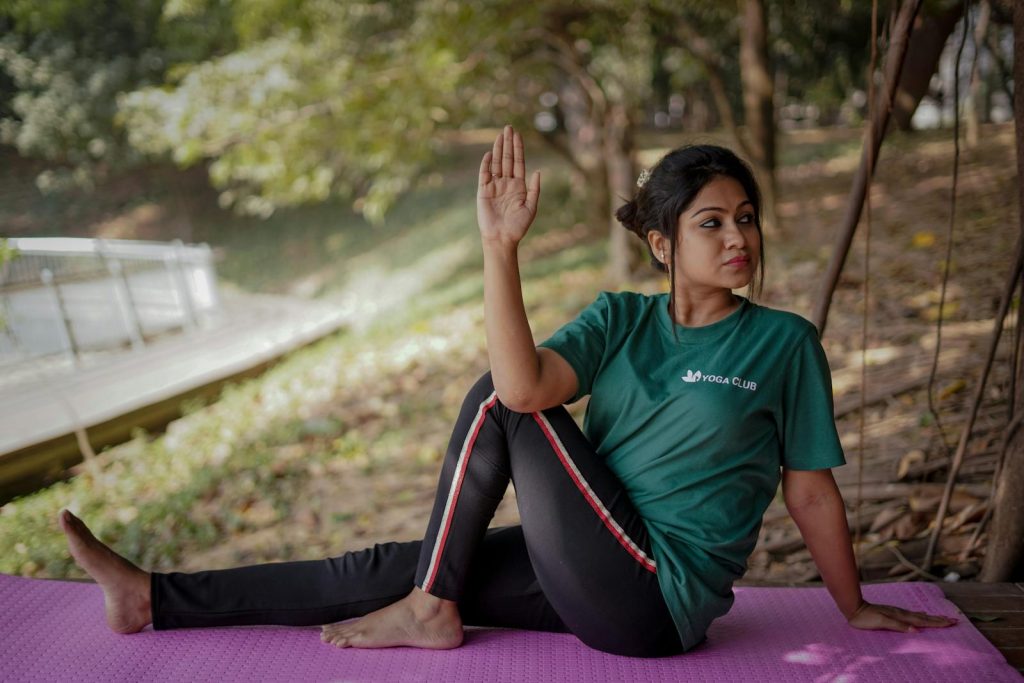 Outdoor, yoga,